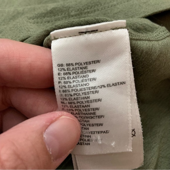 The North Face Flashdry heathered olive green athletic hiking shirt - Picture 6 of 9
